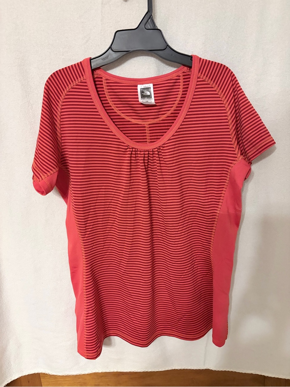 The North Face Coral Striped Short-Sleeve Scoop Top